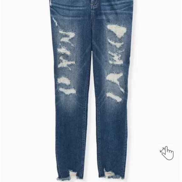 Torrid Bombshell Skinny Premium Stretch High Rise Destructed Jeans - Picture 4 of 5